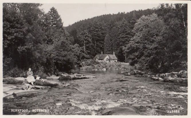 Chilld Playing In Mud River Burnfoot Rothbury Vintage Real Photo Postcard
