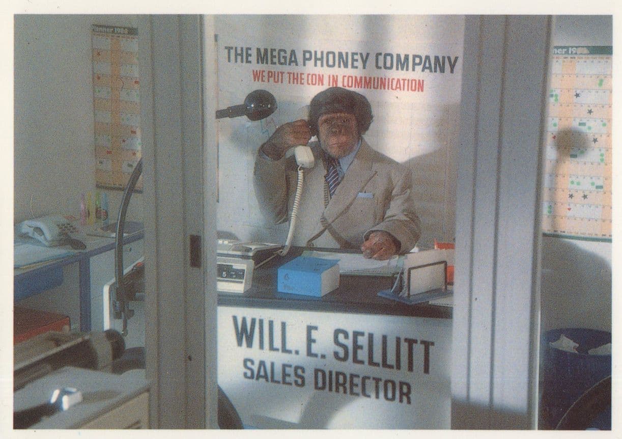 Chimpanzee Telephone Salesman Monkey Comic Postcard