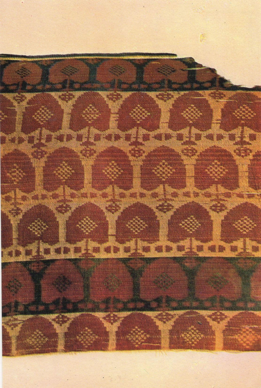 Chinese China Tree Pattern Vintage Silk Northern Dynasty Postcard