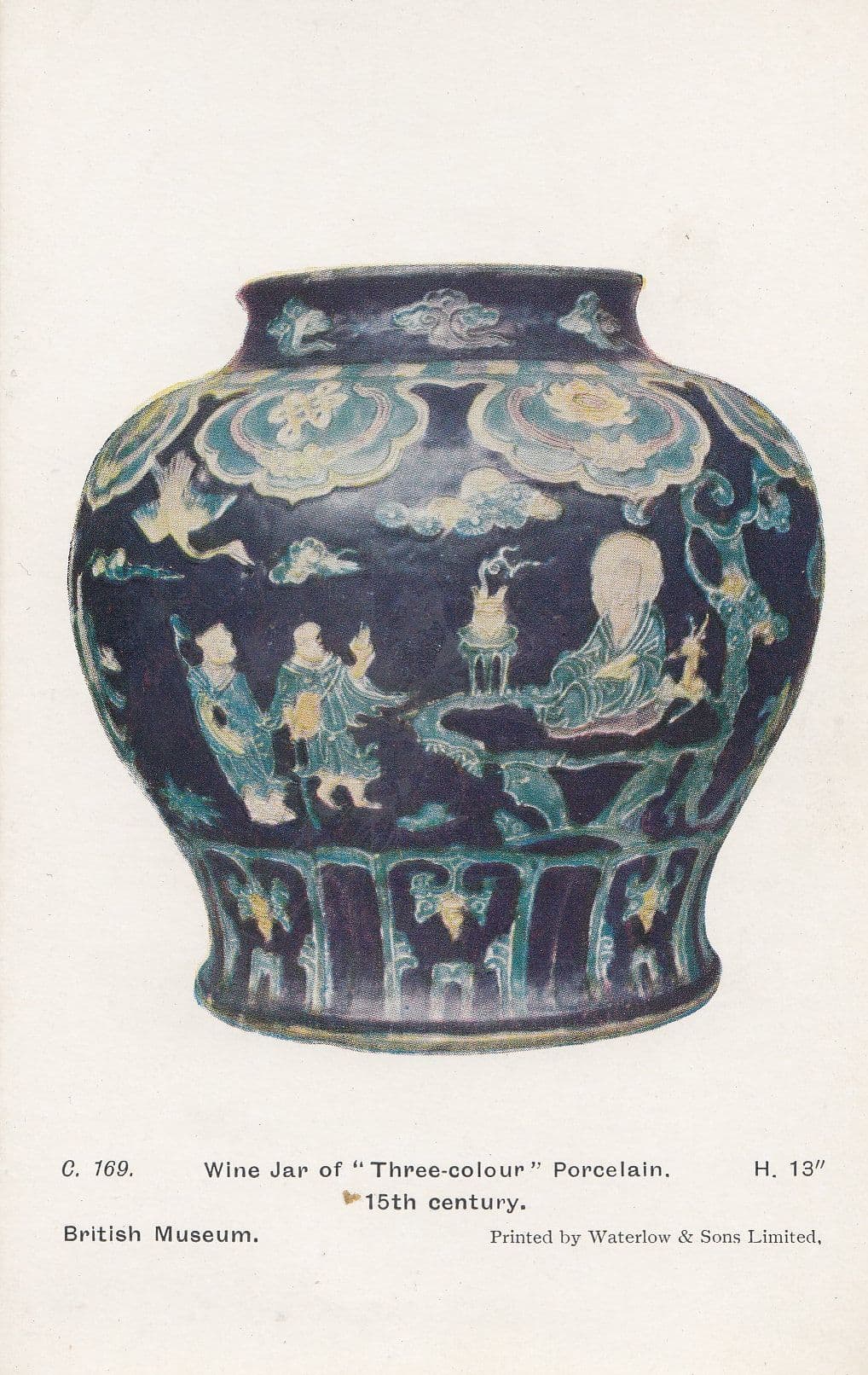 Chinese Porcelain Wine Vase 15th Century Old Postcard