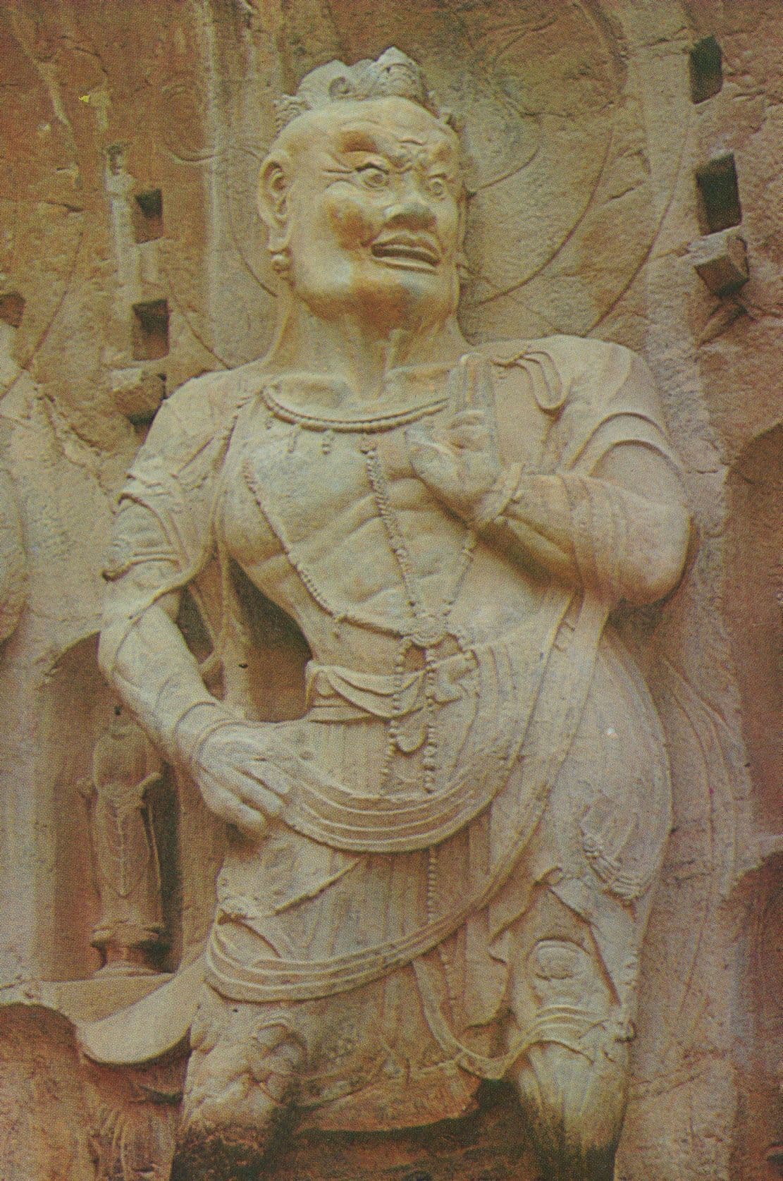 Chinese Warrior Statue in Fengxion Temple Chinese Postcard