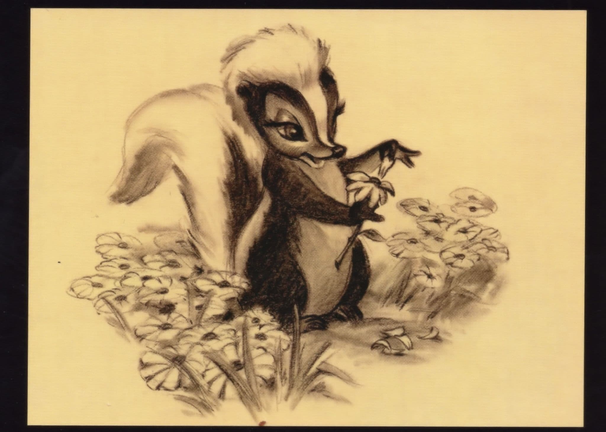 Chipmunk Squirrel in Bambi Sketch Storyboard Film Painting Postcard