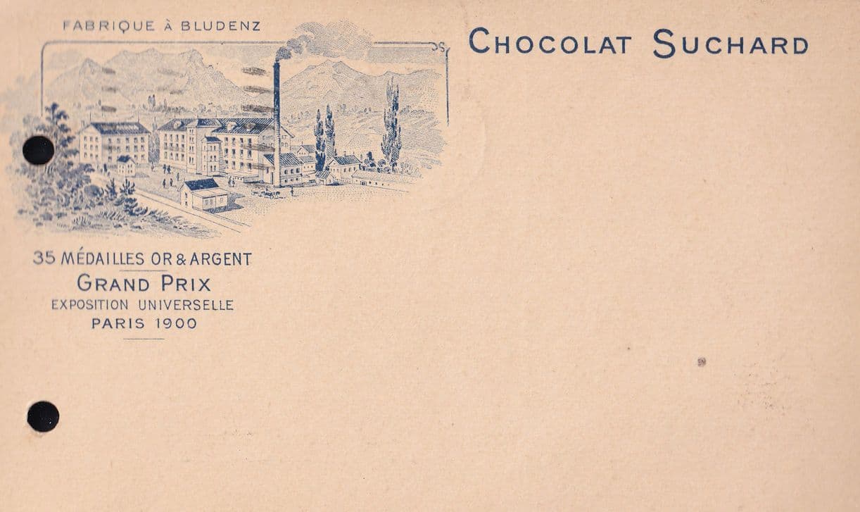 Chocolat Suchard Grand Prix Paris Old Advertising Postcard