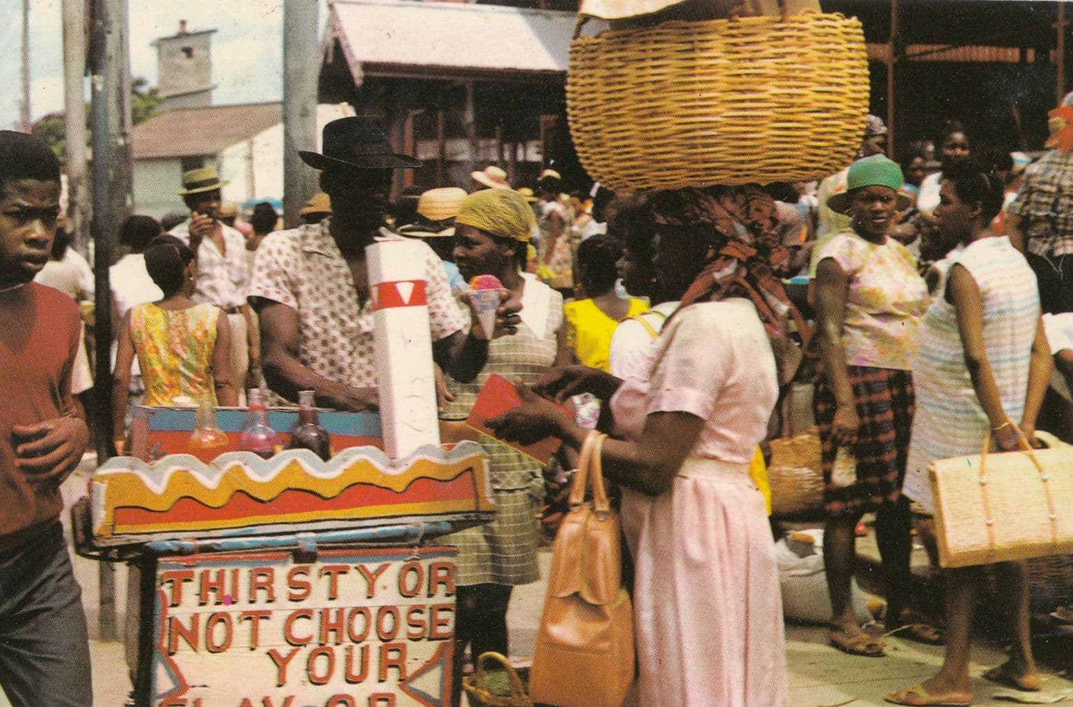 Choose Your Flavour African Drinks Market Stall Caribbean 1970s Africa Postcard