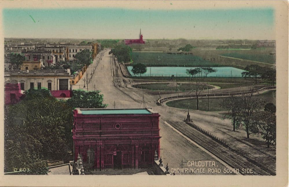 Chowringhee Road Calcutta India D Macropolo Old Postcard