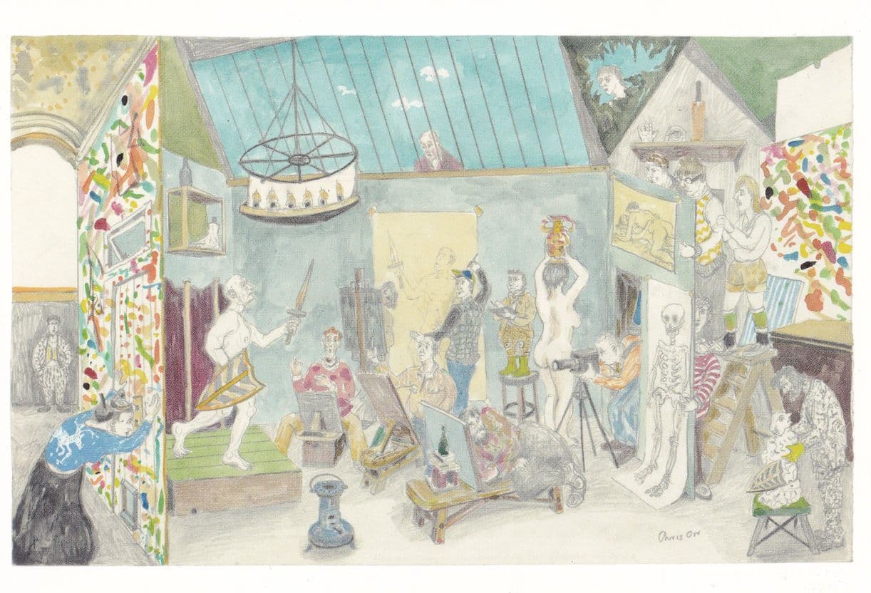 Chris Orr Angelica Kaufmann Is Barred From RA Life Room Painting Postcard