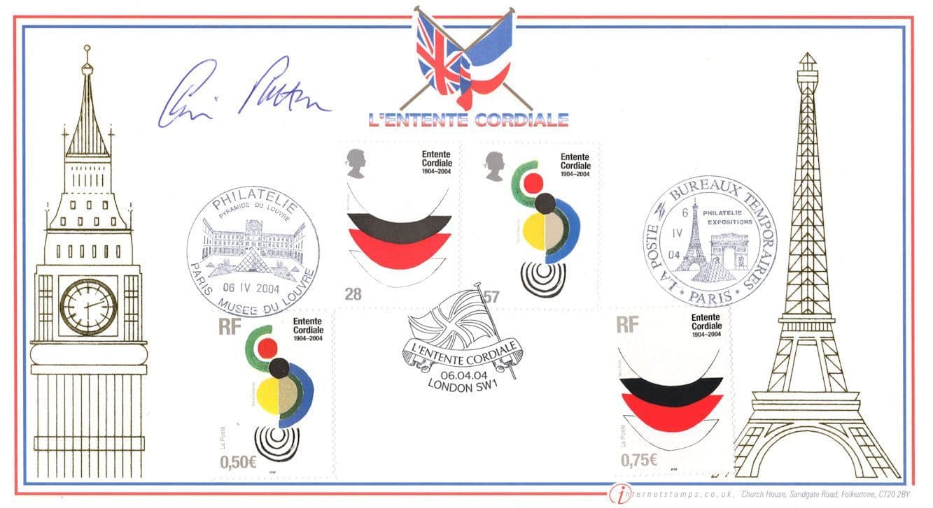 Chris Patten Hong Kong British MP Entende Cordiale Hand Signed FDC & MORE