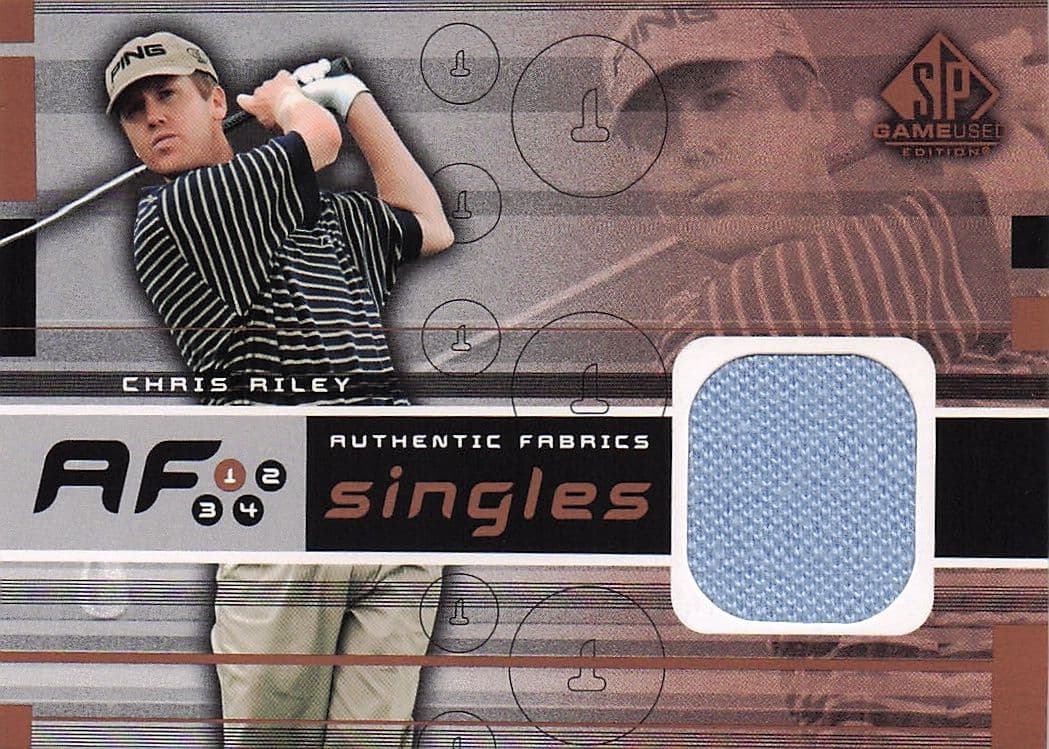 Chris Riley Authentic Fabrics Singles 2003 Golf Upper Deck Worn Shirt Card