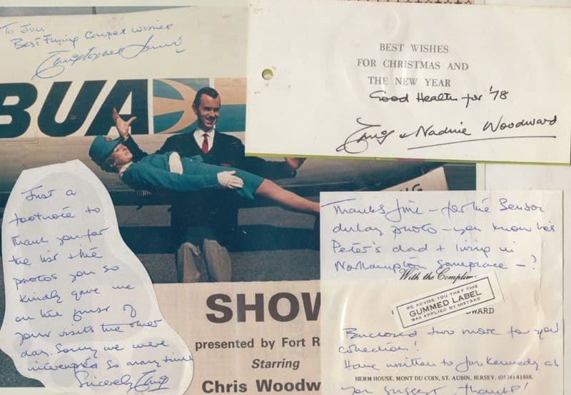 Chris Woodward Sexy Airline BUA Hostess 1980s Show Hand Signed Photo Bundle