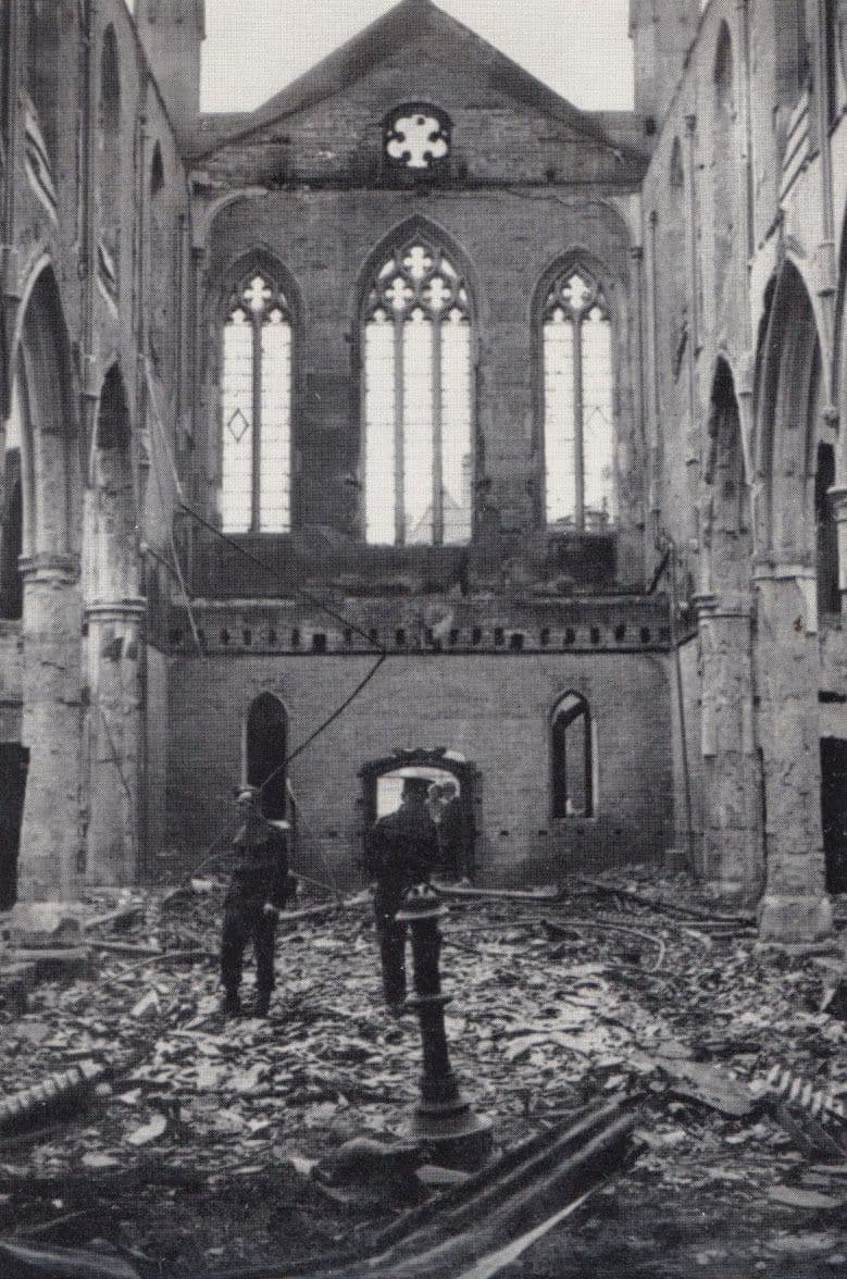 Christchurch Bombed Ruins After WW2 Military Air Raid Disaster Coventry Postcard
