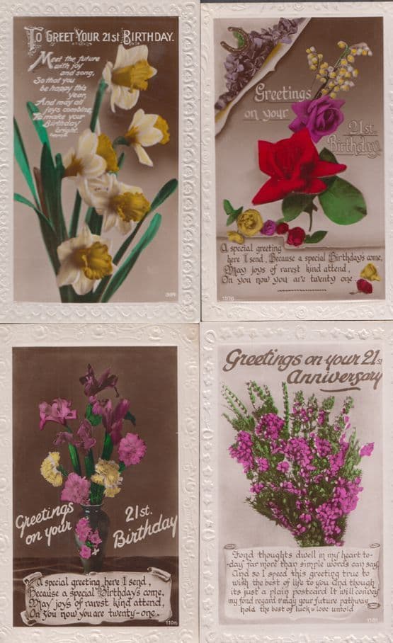 Christmas REAL GLITTER Silk Type Raised Flower Antique 1907 Greetings Postcard