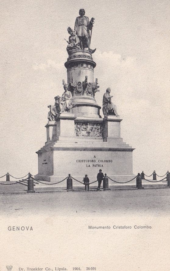 Christoforo Genova Colombo Italian Statue Antique Postcard