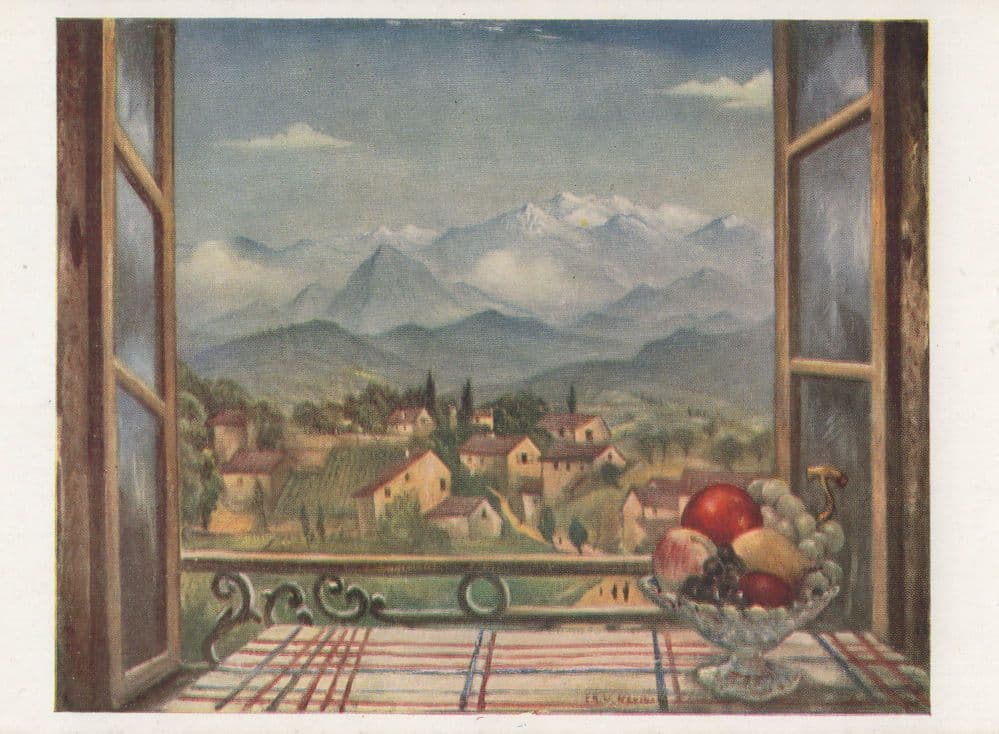 Christopher Nevinson View From Paris Window Victorian Painting Postcard