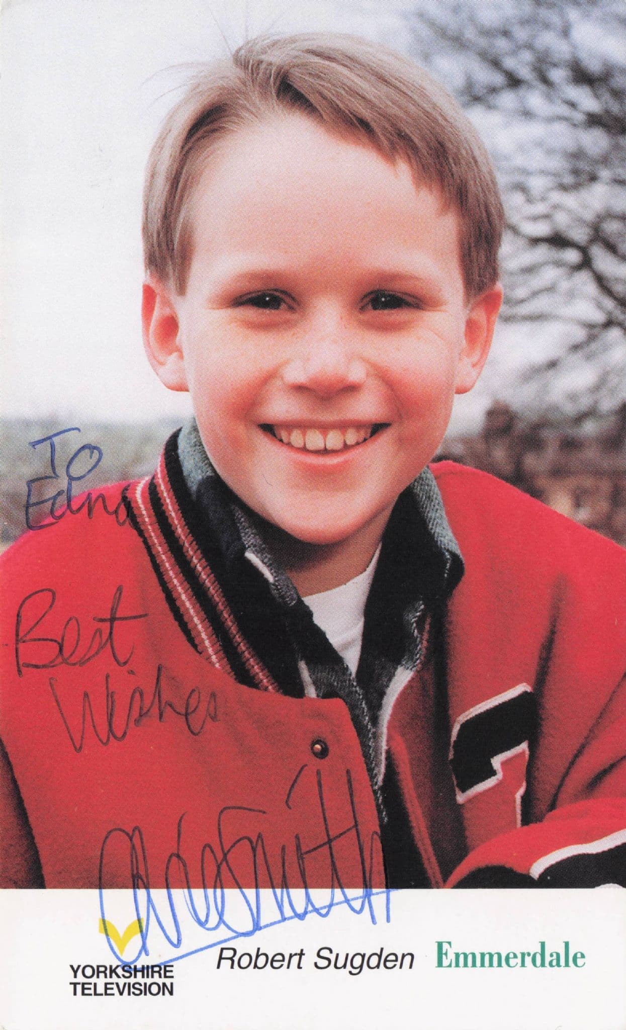 Christopher Smith Emmerdale Robert Smith Hand Signed Cast Photo