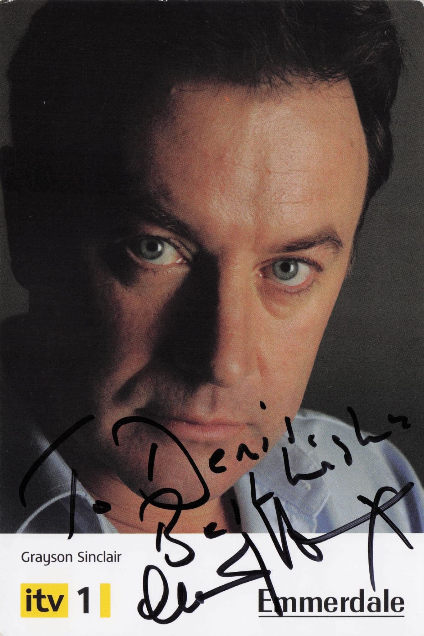 Christopher Villiers Grayson Sinclair Emmerdale Hand Signed Cast Photo