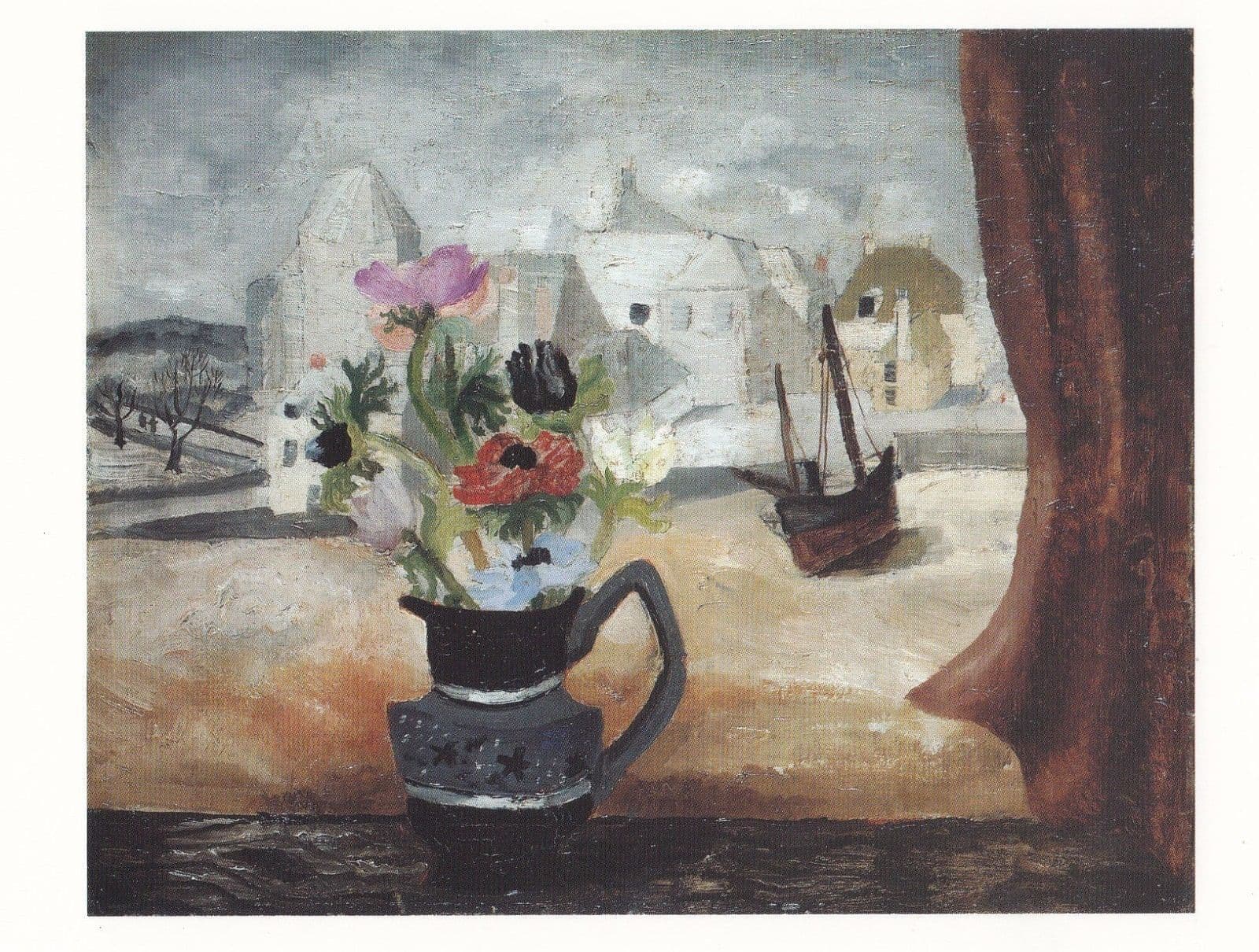 Christopher Wood Anemones In a Cornish Window Cornwall Art Painting Postcard