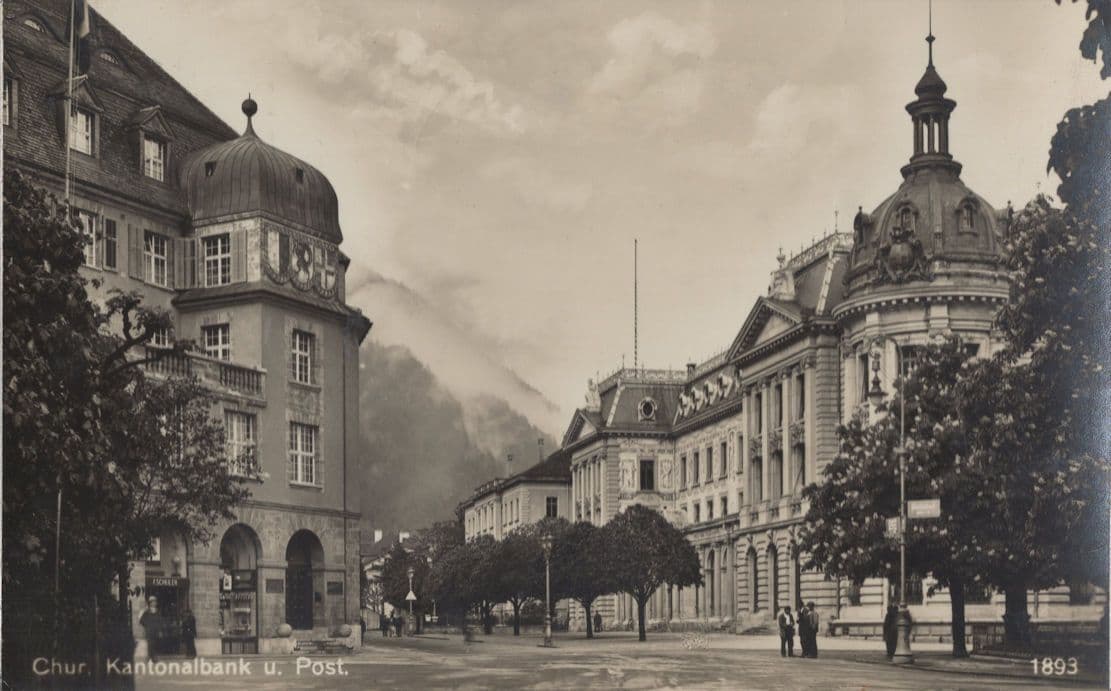 Chur Kantonalbank Switzerland Swiss Bank Real Photo Postcard