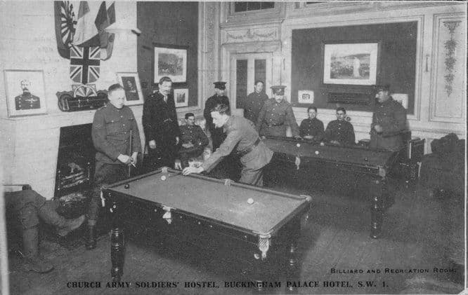 Church Army Soldiers Hostel Buckingham Palace Billiard Room Old Postcard