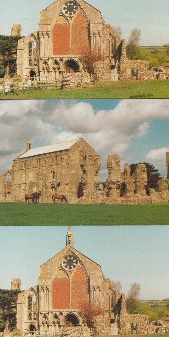 Church of St Mary & Holy Cross Binham Benedictine Priory Norfolk 3x Postcard s