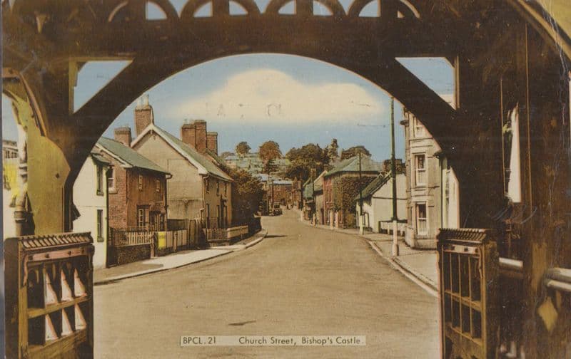 Church Street Bishops Castle 1960s Shropshire Postcard