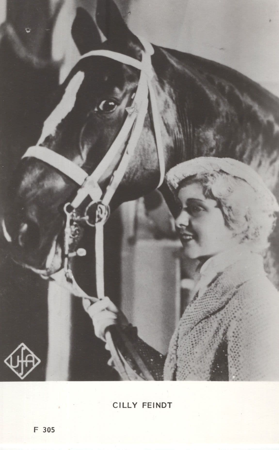 Cilly Feindt German Circus Horse Performer Film Actress Rare Postcard