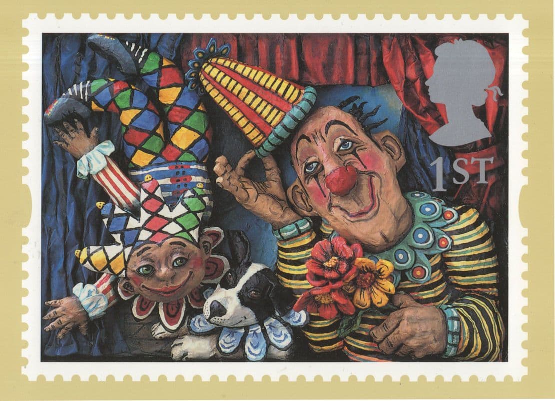Circus Clowns Emily Firmin Painting Rare RMPQ Stamp Postcard