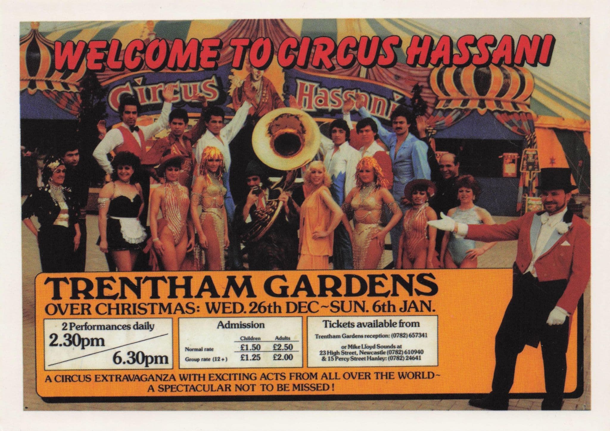 Circus Hassani Trentham Gardens Stoke On Trent Staffs Advertising Postcard