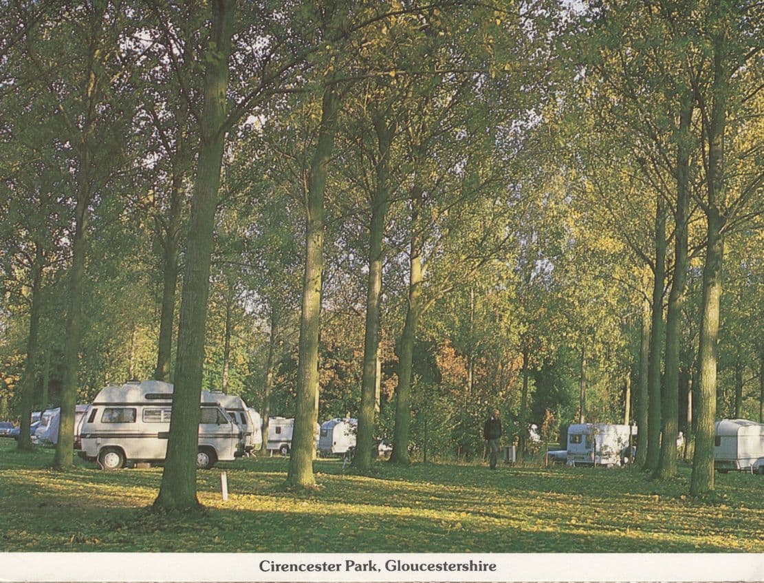Cirencester Park Gloucestershire 1980s Caravan Club Postcard