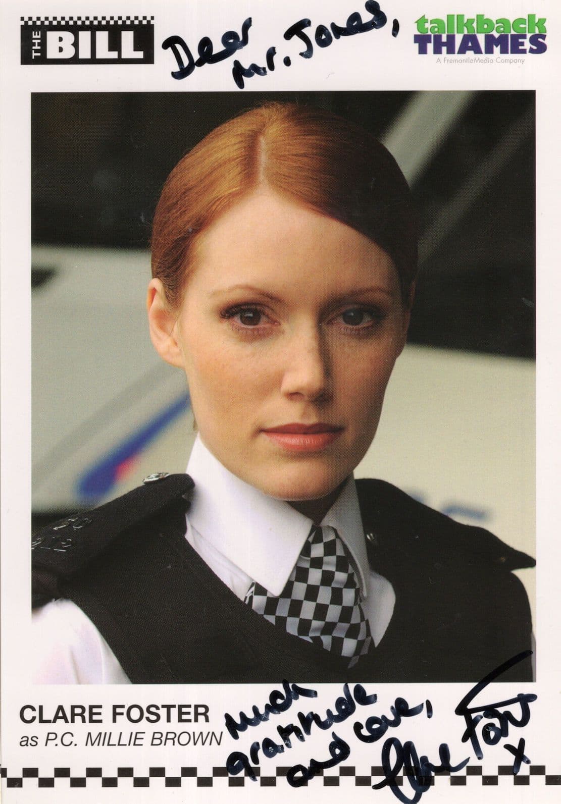 Clare Foster as PC Millie Brown The Bill Hand Signed Cast Photo & Letter