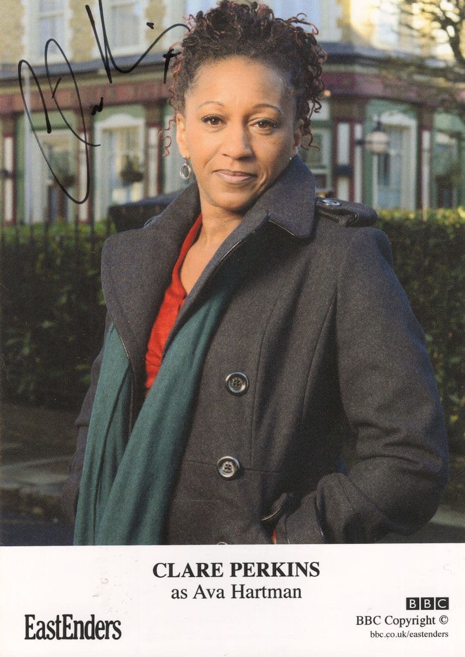 Clare Perkins as Ava Hartman Eastenders Hand Signed Cast Card Photo
