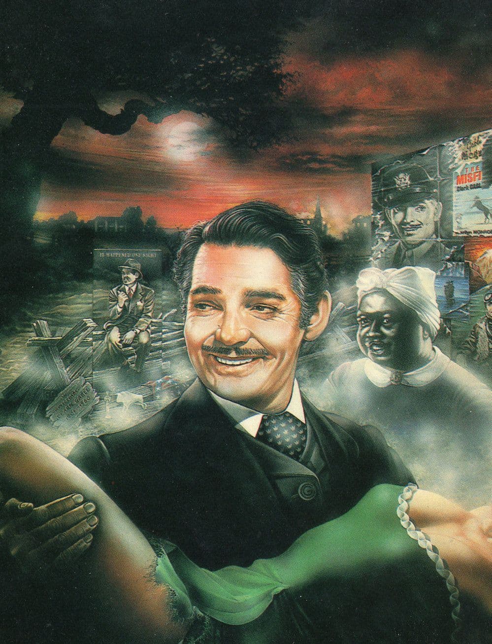 Clark Gable Gone With The Wind Comic Postcard