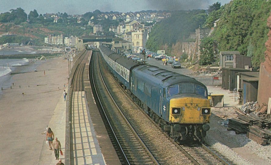 Class 45 No 45021 Train Paignton Raliway Station to Derby Postcard