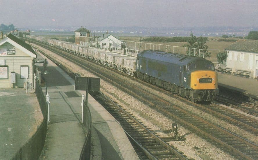 Class 46 002 Train at Dawlish Warren Station in 1976 Postcard
