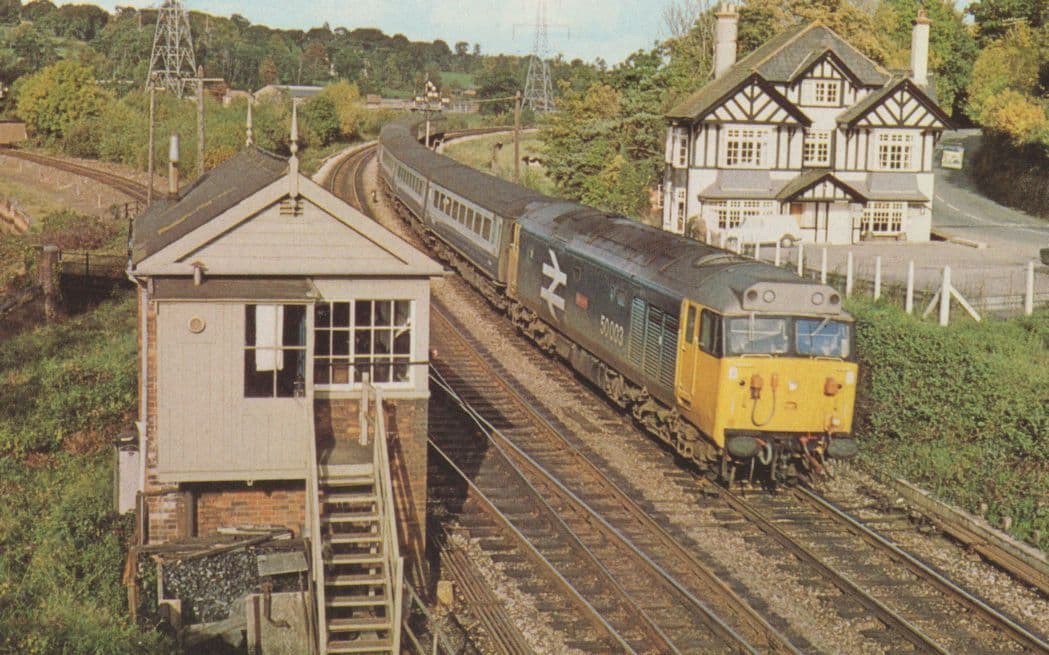 Class 50 Temeraire Train at Cowley Bridge Junction Exeter Postcard