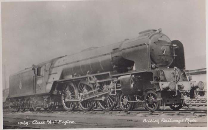 Class A1 Engine 60158 Aberdonian Train Old British Railways Real Photo Postcard