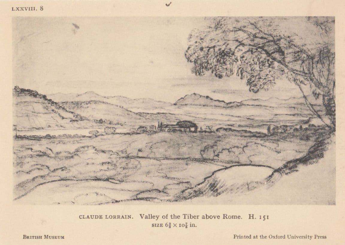 Claude Lorrain Valley Of The Tiber Above Rome Antique Painting Postcard