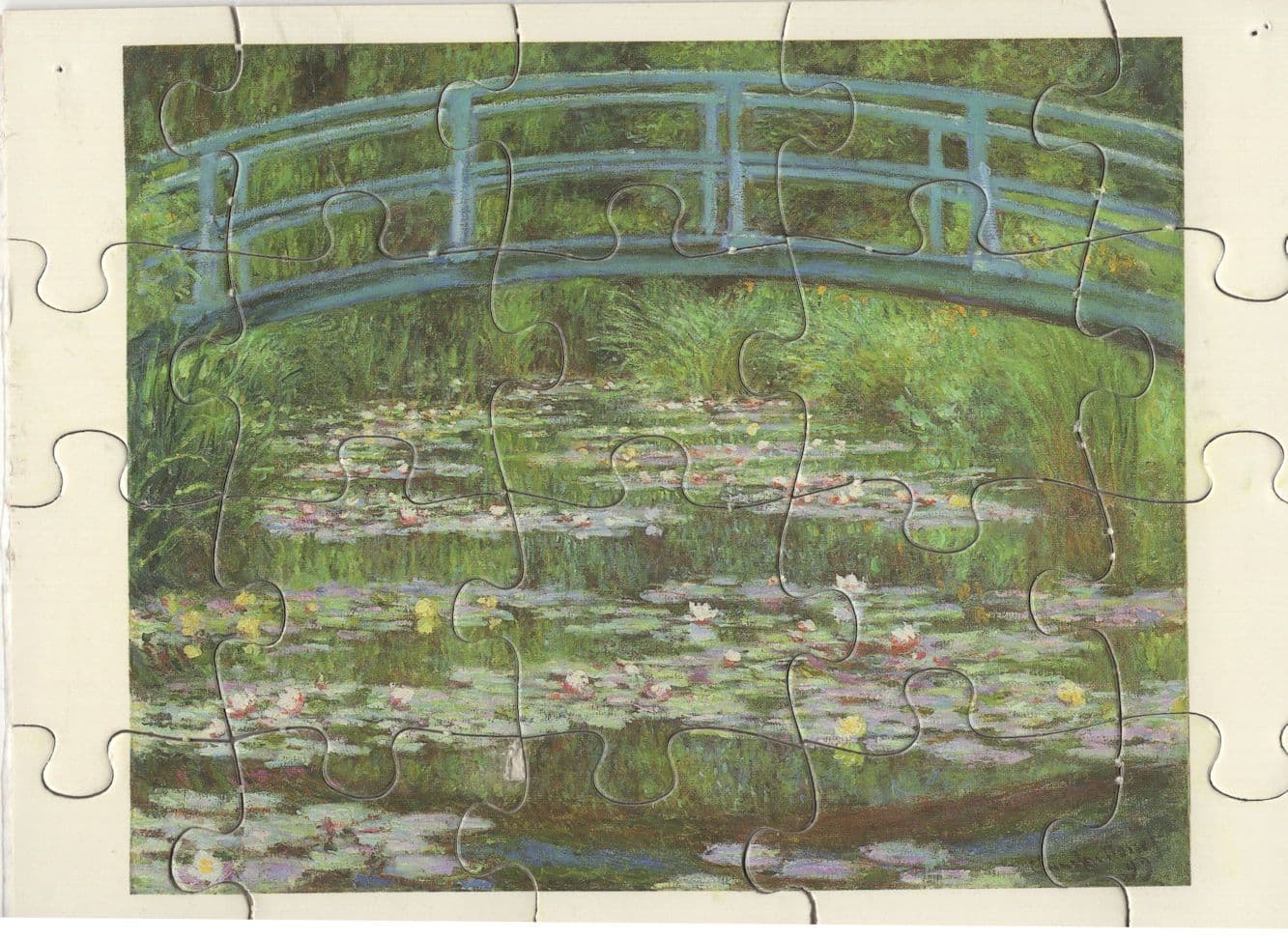 Claude Monet The Japanese Footbridge Jigsaw Postcard
