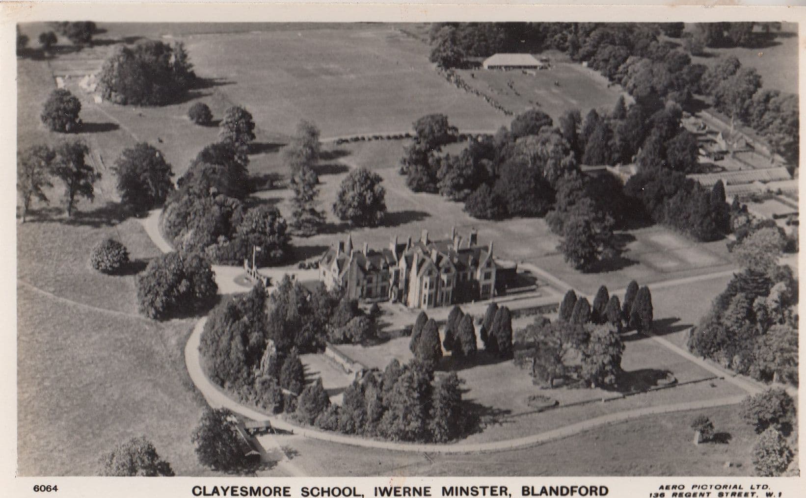 Clayesmore School Iwerne Minster Blandford Aerial Real Photo Postcard
