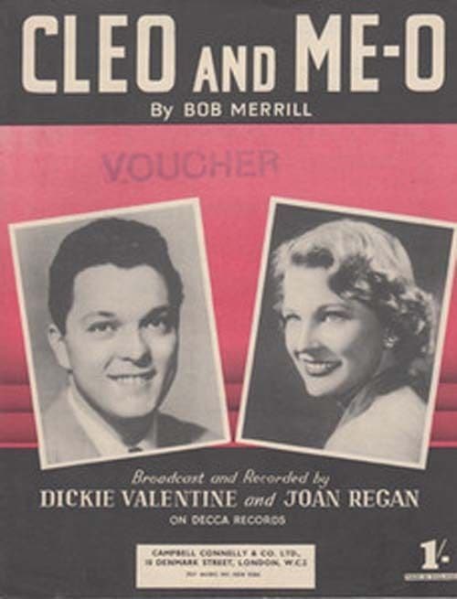 Cleo & Me Dickie Valentine 1950s Sheet Music