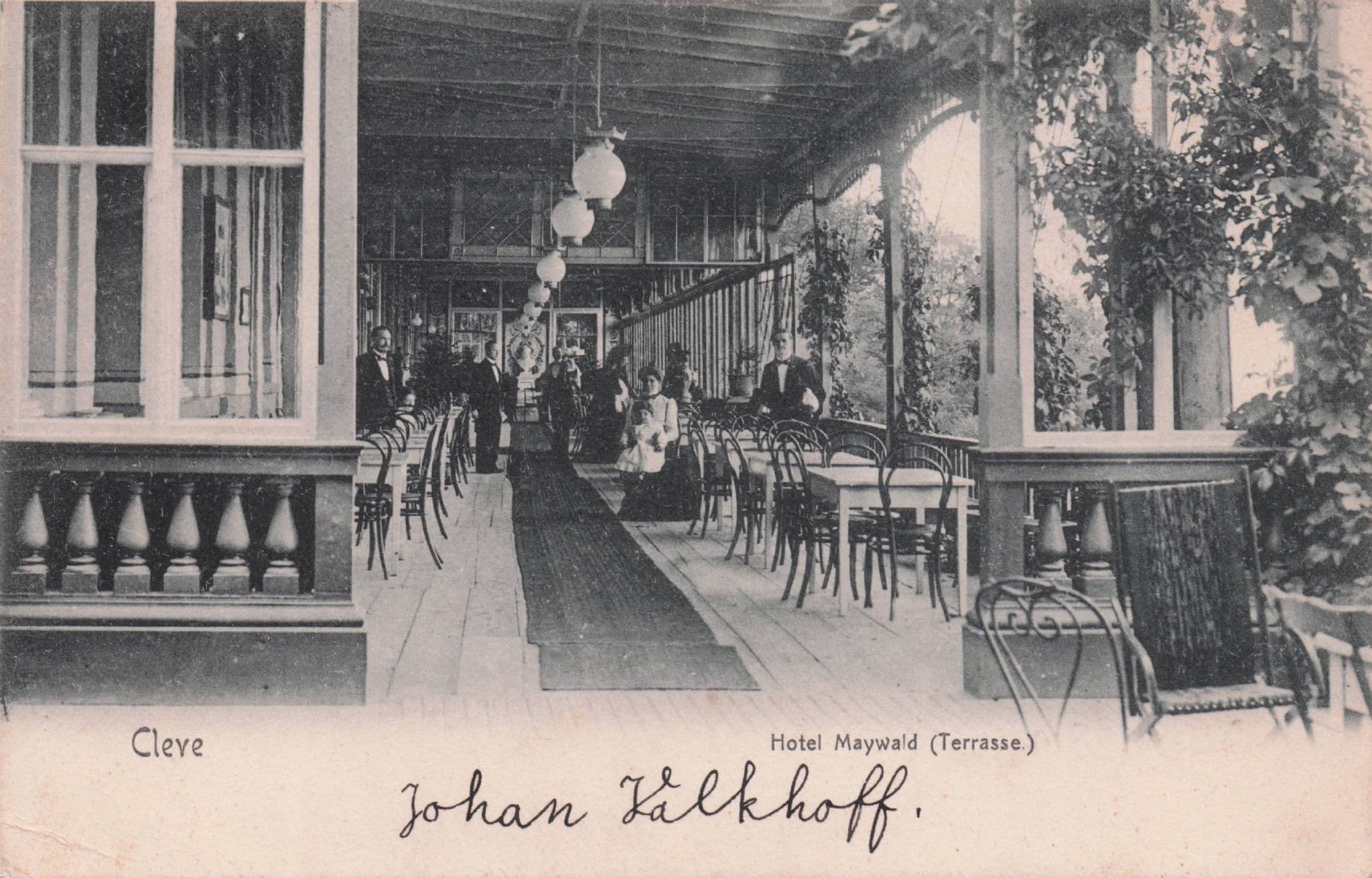 Cleve Hotel Maywald Terrase Antique German Postcard