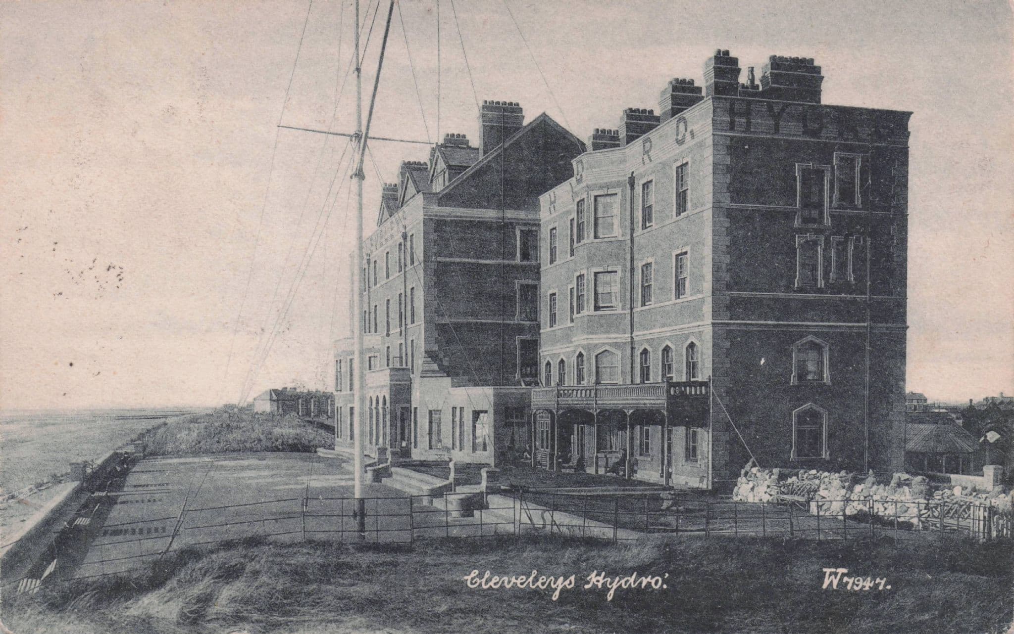 Cleveleys Hydro Telegraph Poles Lancashire Old Postcard