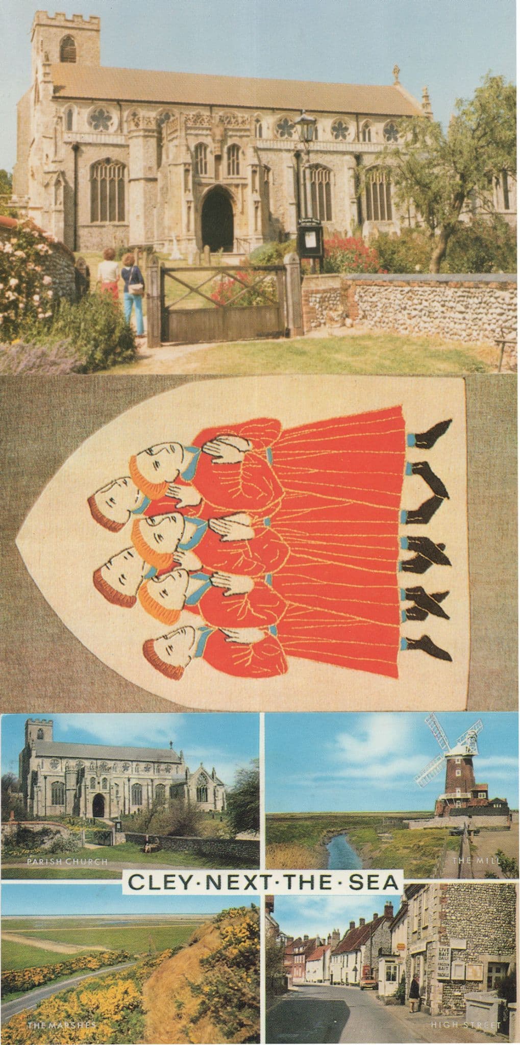 Cley Next To The Sea Norfolk Church Brass 3x Postcard s