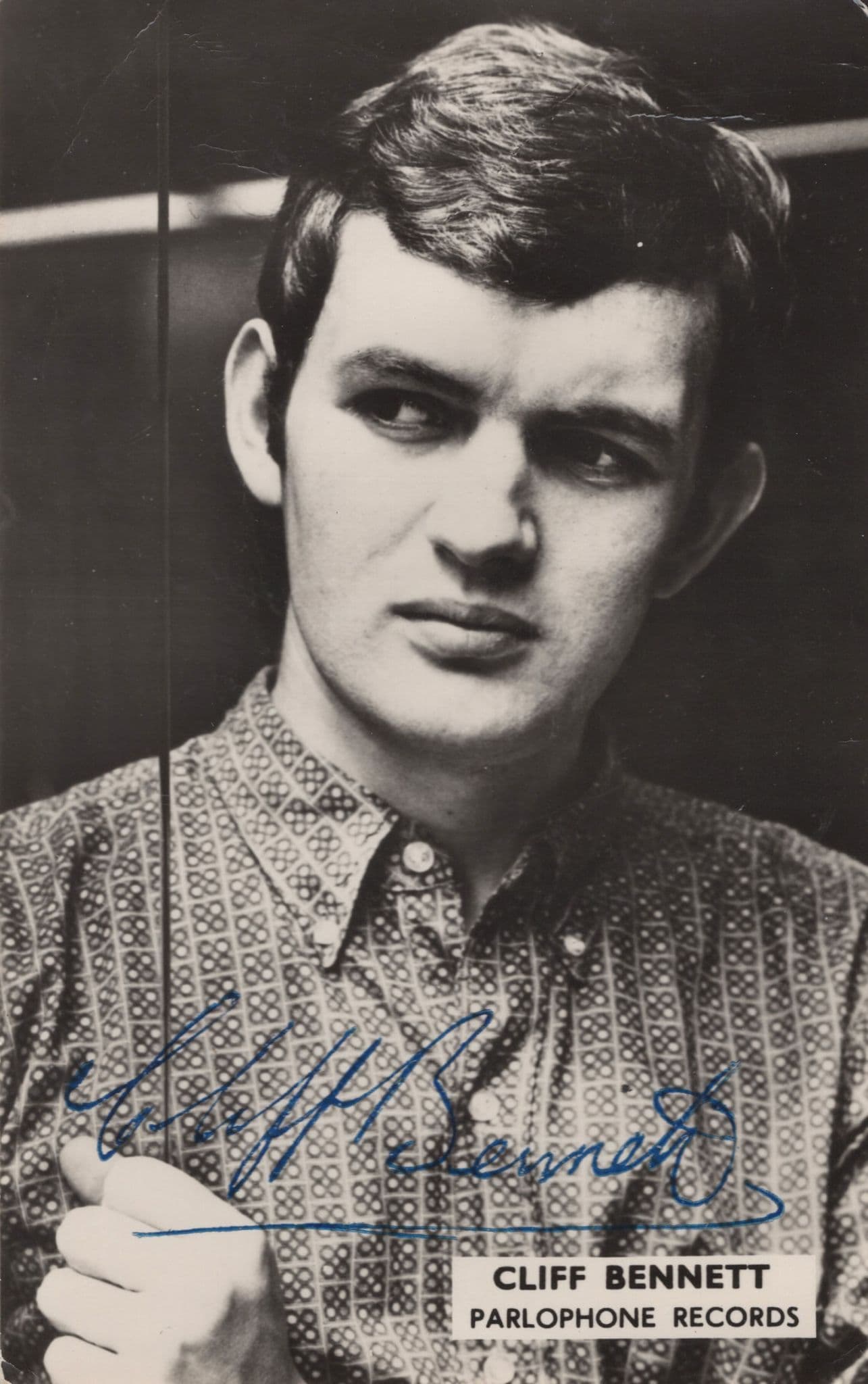 Cliff Bennett Parlaphone Records Hand Signed 1960s Fan Club Photo