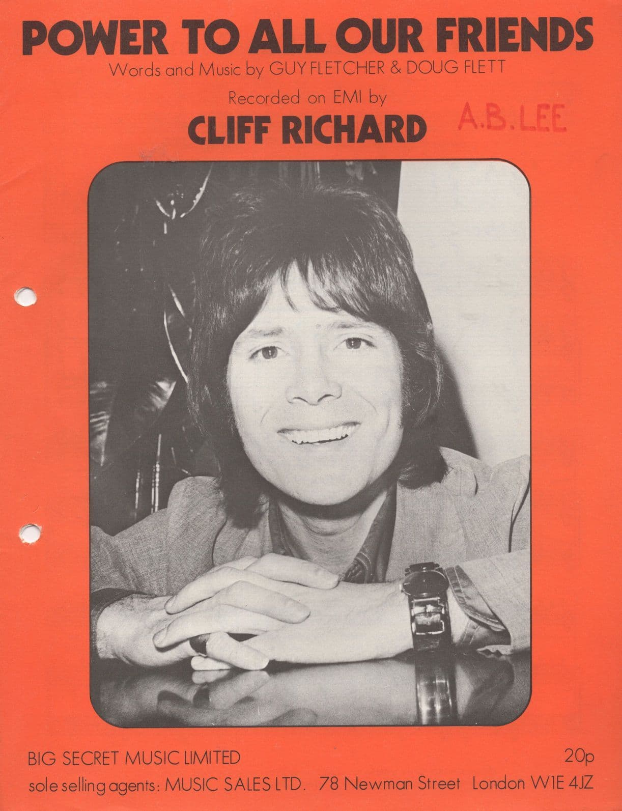Cliff Richard Power To All Our Friends Sheet Music