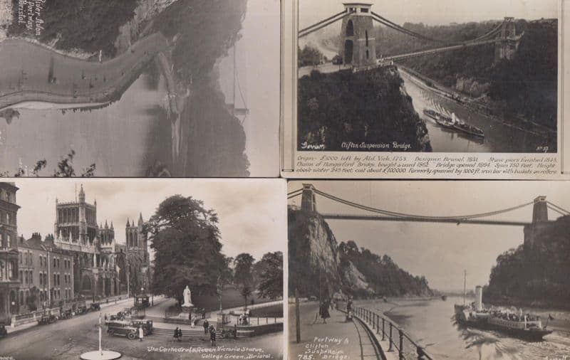 Clifton Suspension Bridge History River Avon 4x Real Photo Character Postcard s