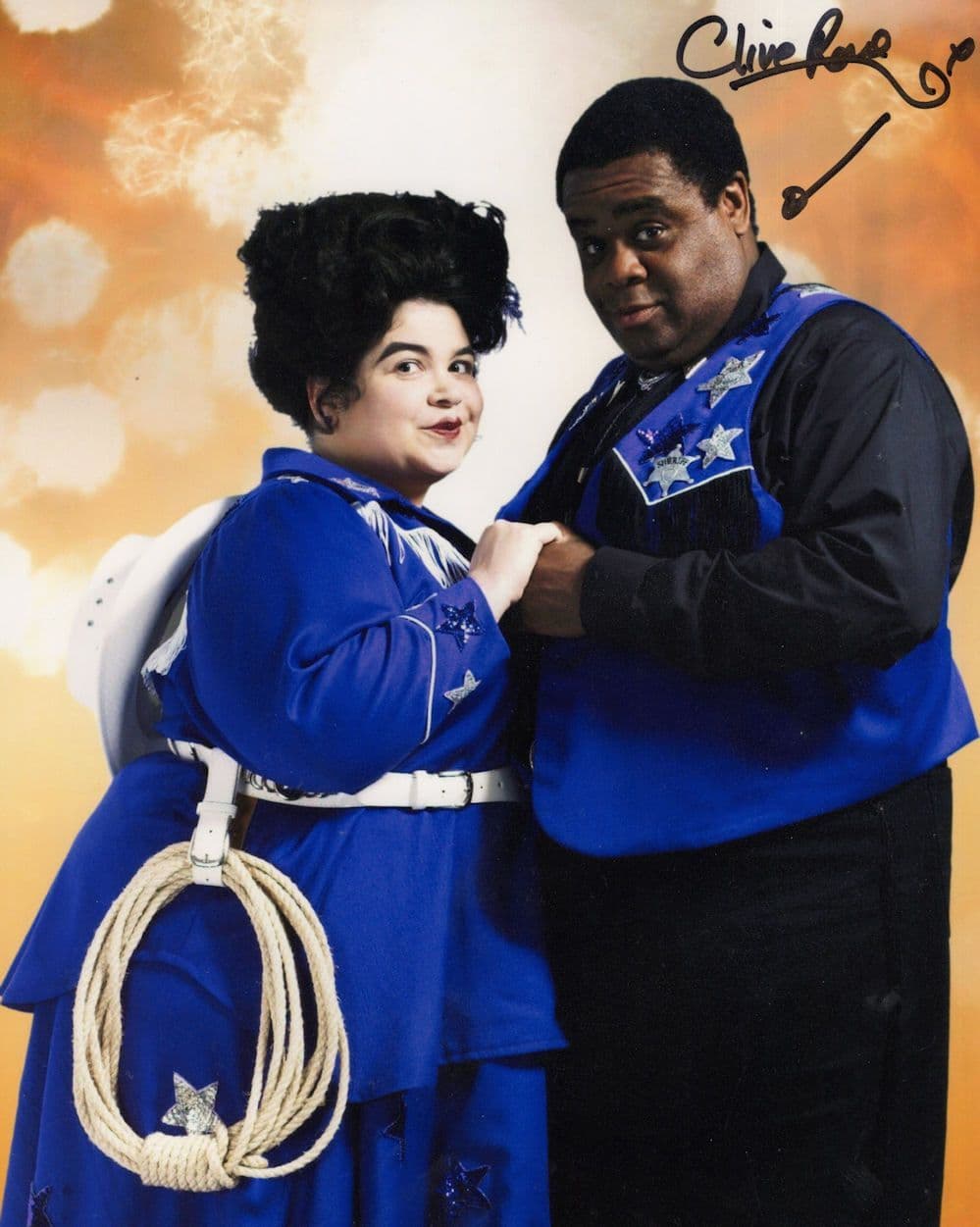 Clive Rowe with Debbie Chazen in Dr Who 10x8 Hand Signed Photo
