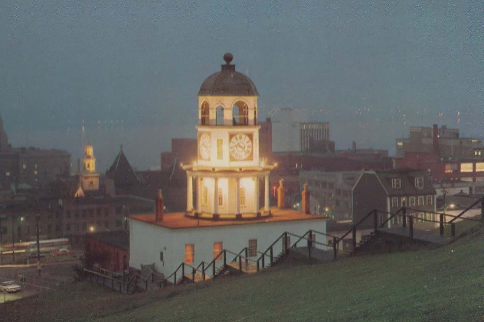 Clock Tower Citadel Hill Halifax Night Illuminations Canada Canadian Postcard