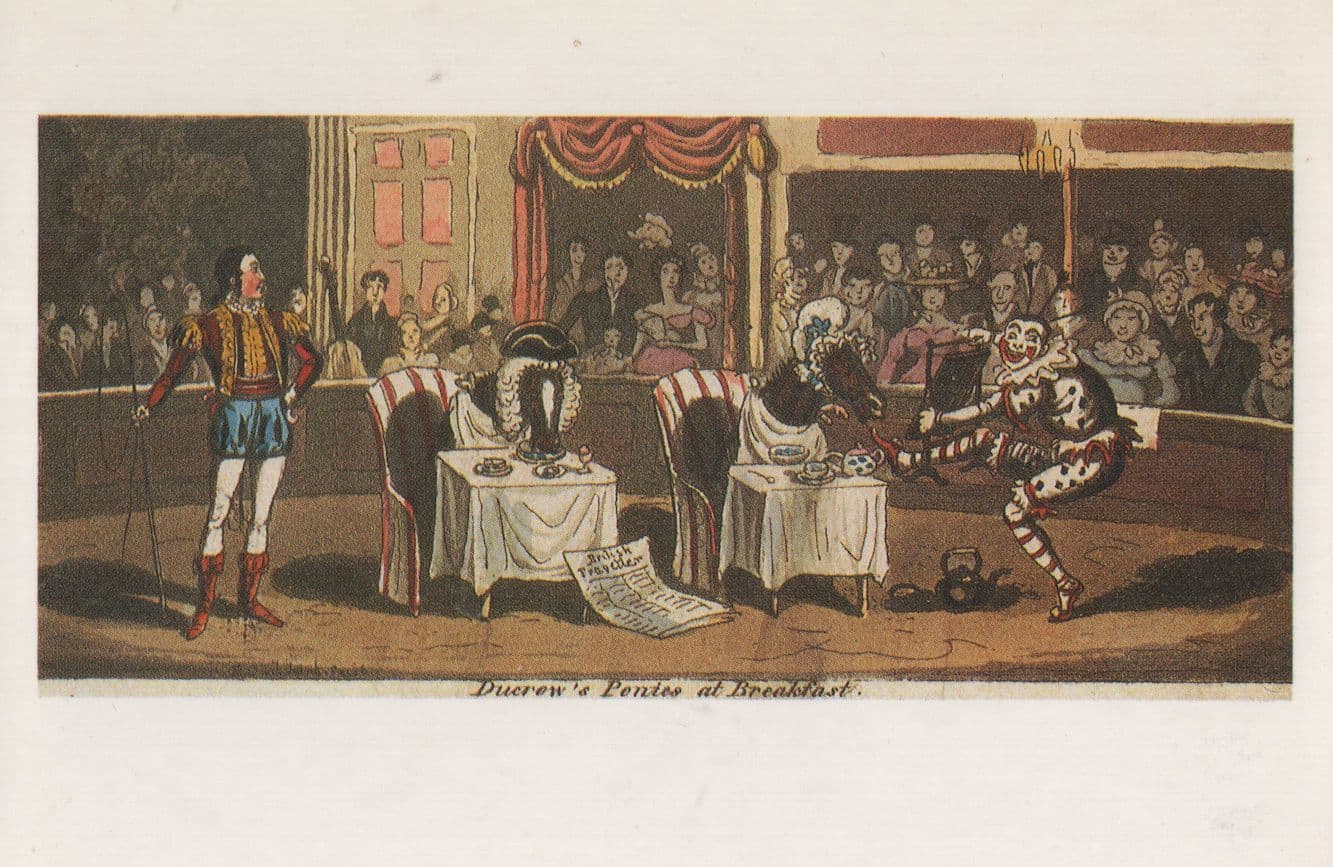 Clowns Ducrows Circus A Seat At Astleys Painting Postcard