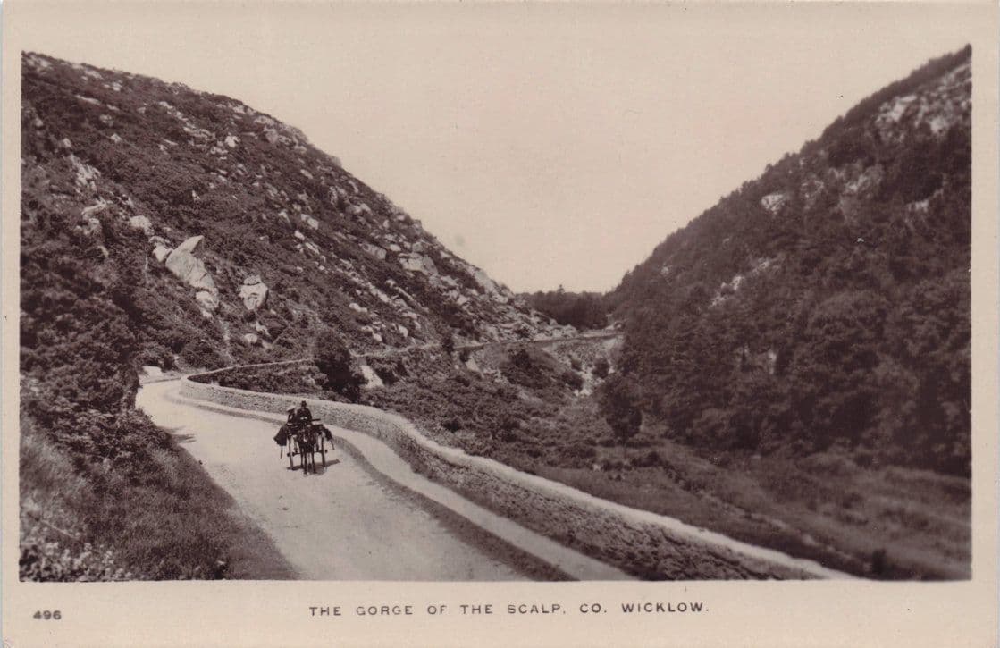 Co Wicklow Gorge of The Scalp Bicycle Transport Irish RPC Old Postcard
