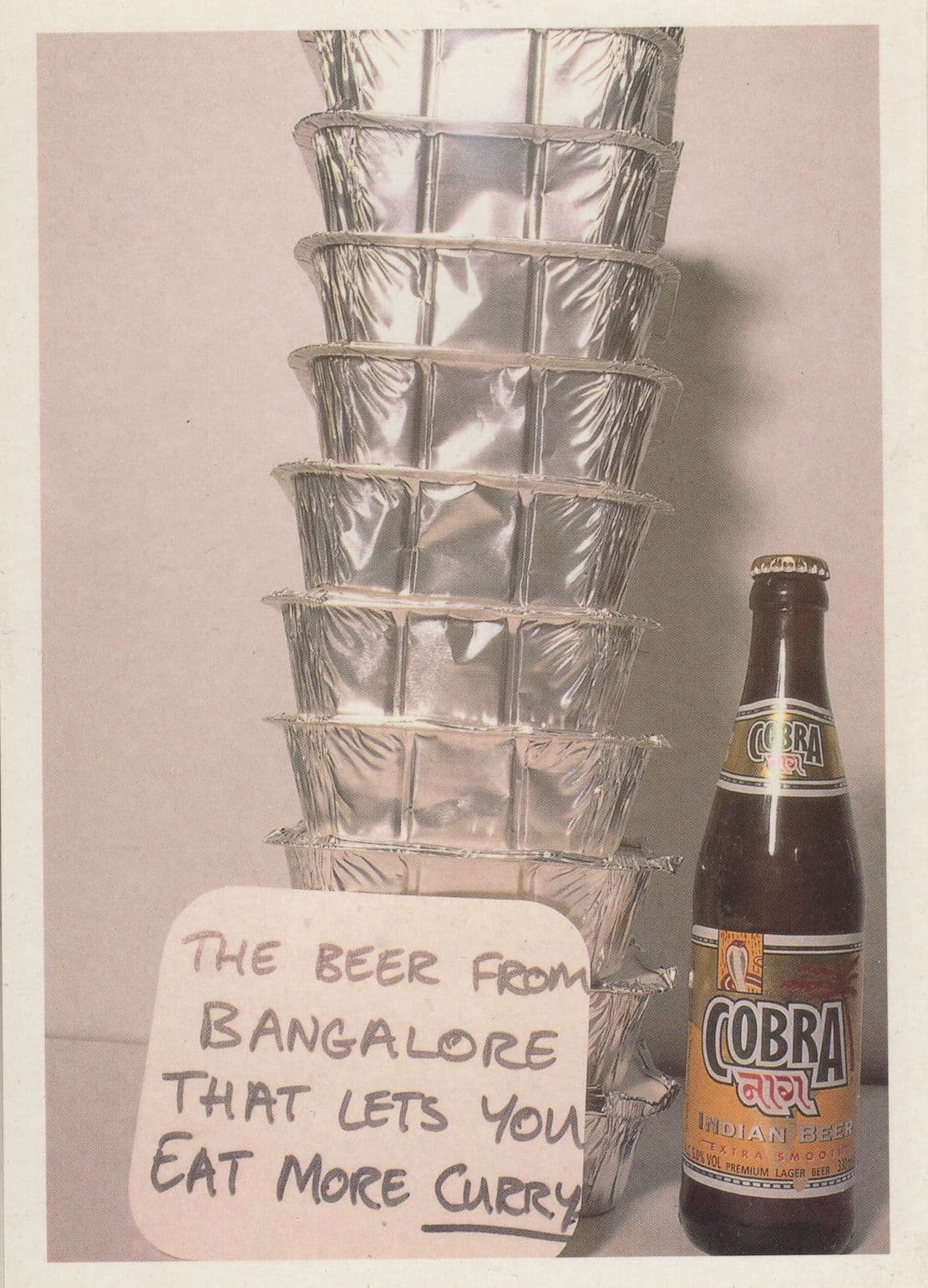 Cobra Beer Alcohol Eat More Indian Curry Advertising Postcard